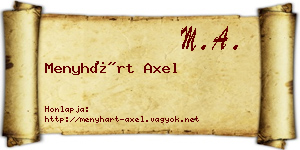 Menyhárt Axel névjegykártya
